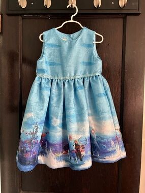 Pippa & Julie Sky Blue Frozen Print Party Dress